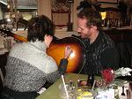 Signing Steven's guitar at the Farmhouse Restaurant